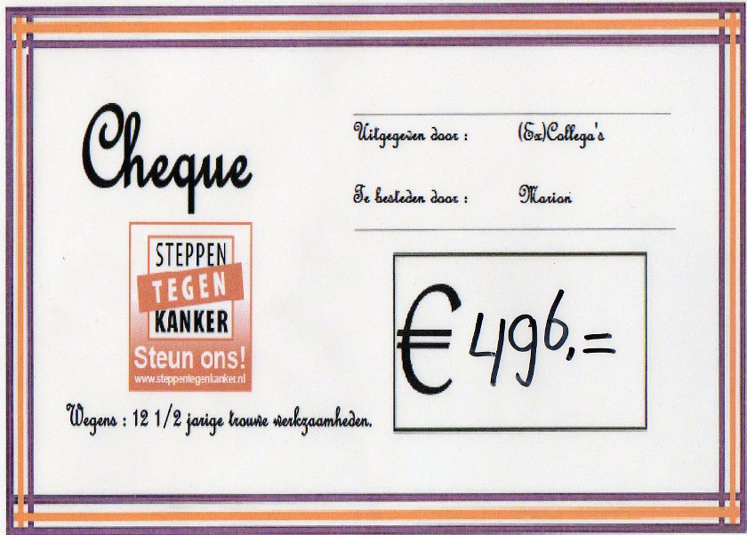Cheque (ex-)collega's Schuitema Cheque (ex-)collega's Schuitema